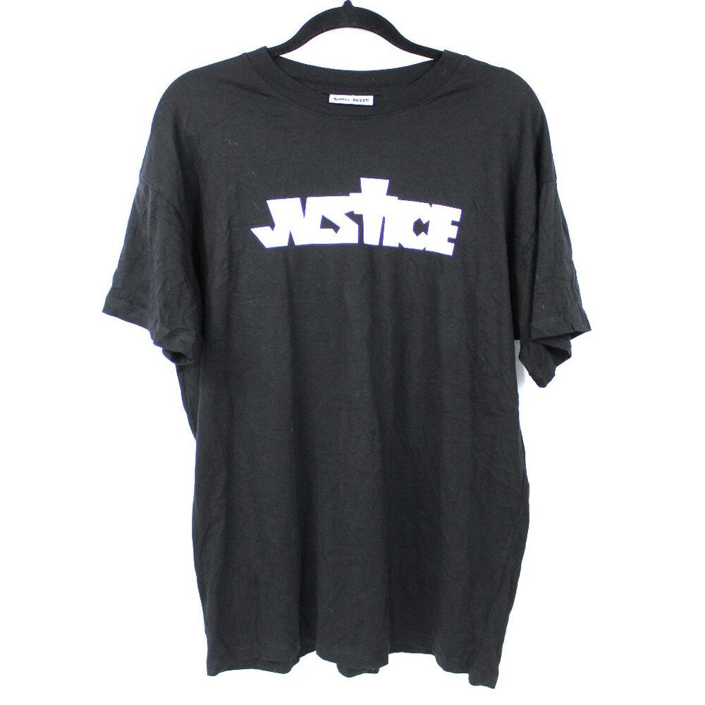 JUSTIN BIEBER JUSTICE WORLD TOUR COTTON ON RELAXED BOYFRIEND BLACK T-SHIRT SZ M